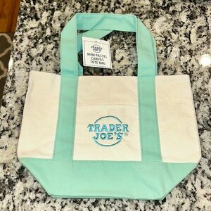 Trader Joe’s Mini Pastel Canvas Tote Bag - Mint Green
